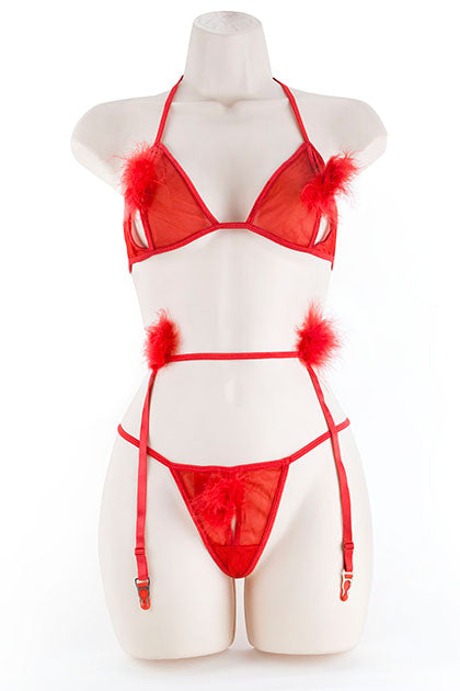 EXPOSED - PEEK-A-BOO SET, MARAB. RED