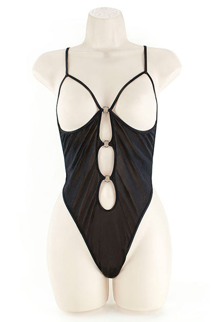 EXPOSED - CUPLESS TEDDY, KNIT BLACK