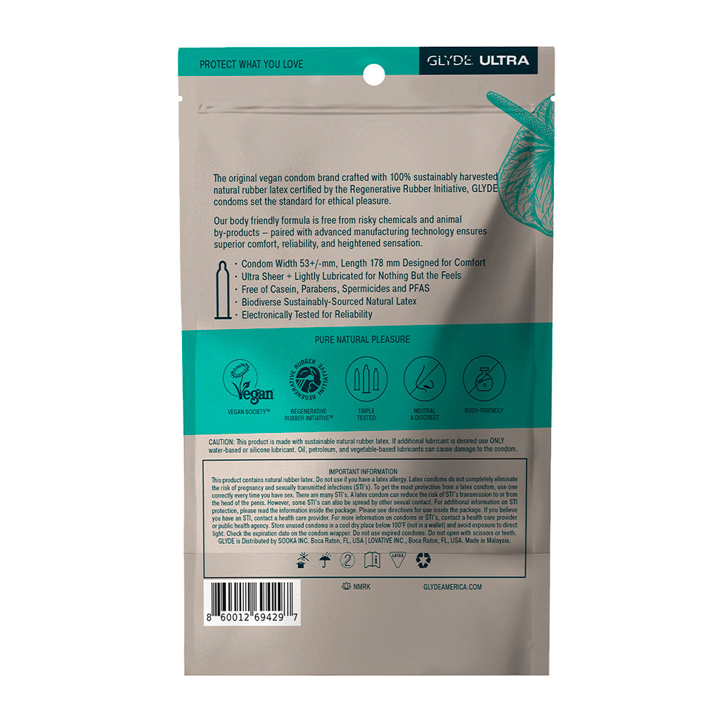 GLYDE CONDOMS - GLYDE ULTRA LATEX CONDOMS 36-PACK