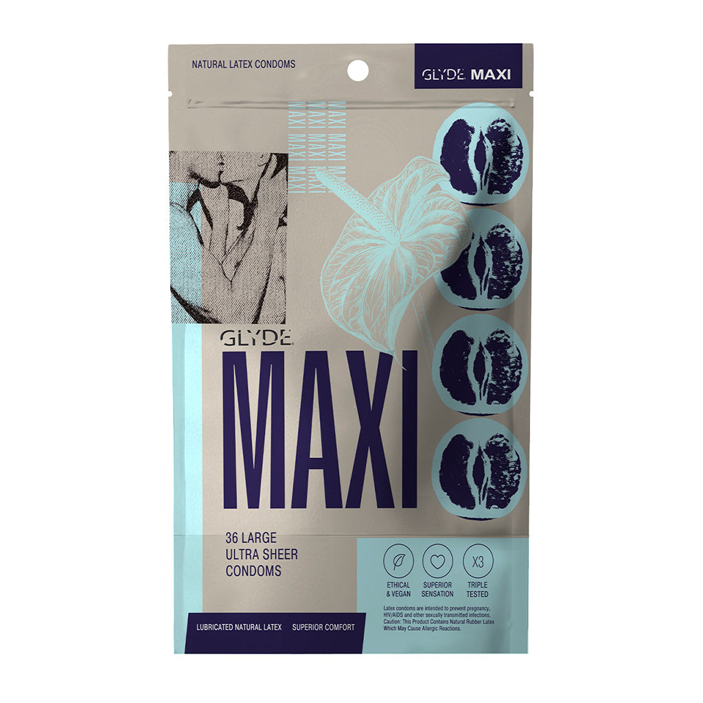 GLYDE CONDOMS - GLYDE MAXI LATEX CONDOMS 36-PACK