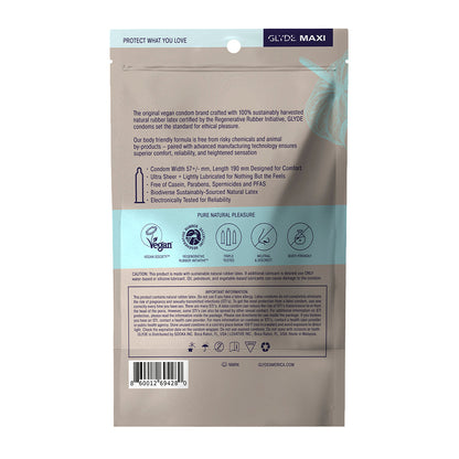 GLYDE CONDOMS - GLYDE MAXI LATEX CONDOMS 36-PACK
