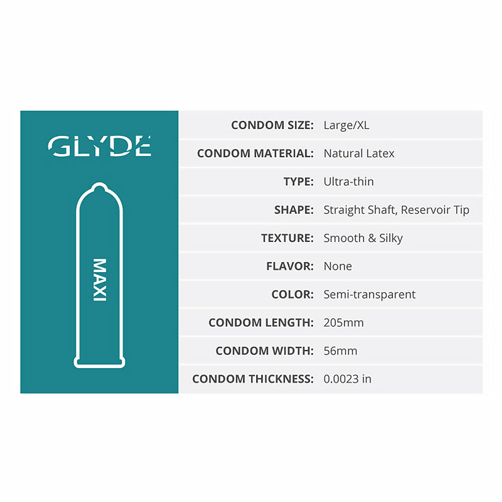 GLYDE CONDOMS - GLYDE MAXI LATEX CONDOMS 36-PACK