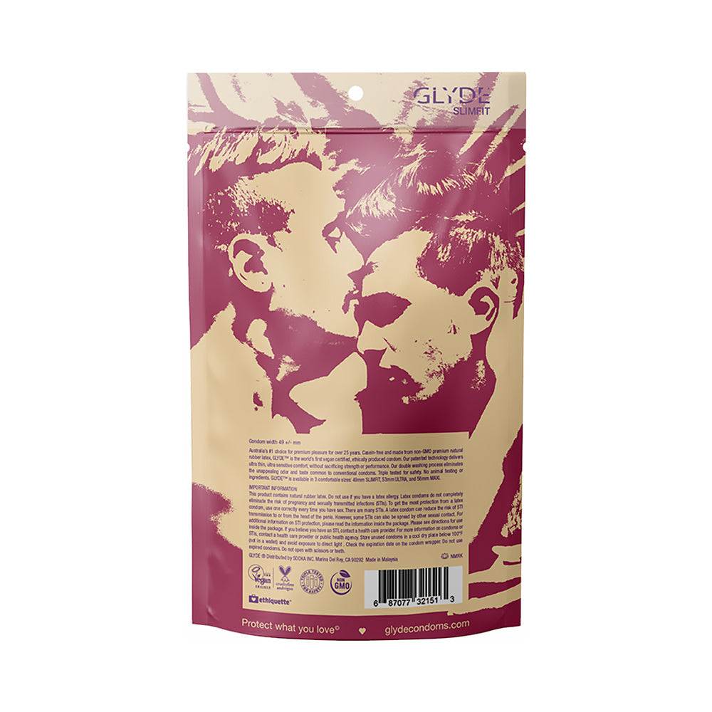 GLYDE CONDOMS - GLYDE SLIMFIT LATEX CONDOMS 36-PACK