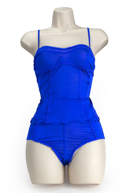 EXPOSED - SILK SOFT CORSET COBALTO L