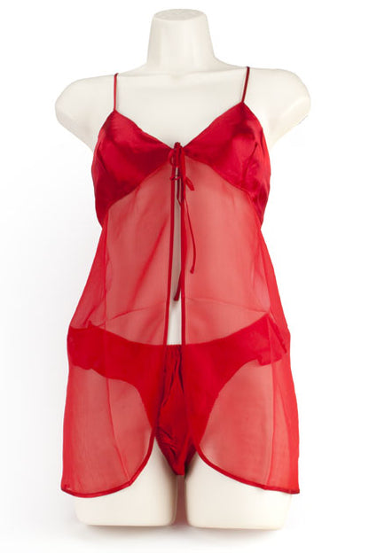 EXPOSED - BABY DOLL THONG ROJO