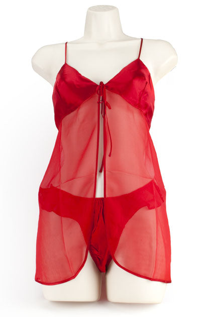 EXPOSED - BABY DOLL THONG ROJO