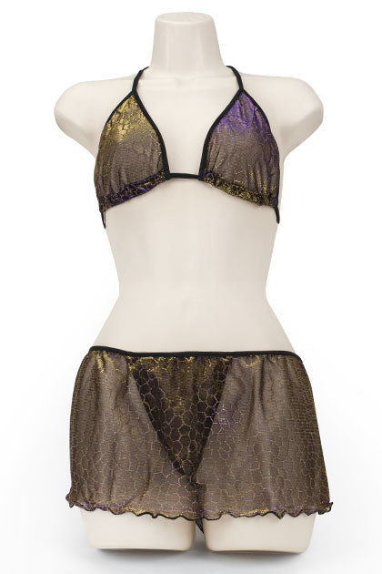 BRA & SKORT IRIDESCENT BLACK