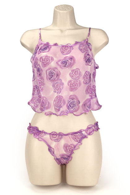 CAMI/THONG TRIM ROSE