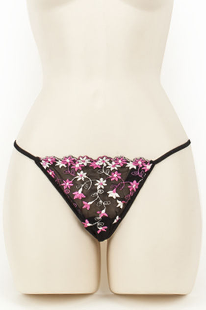 EXPOSED - CHEMISE SET-DAISY LACE BLACK