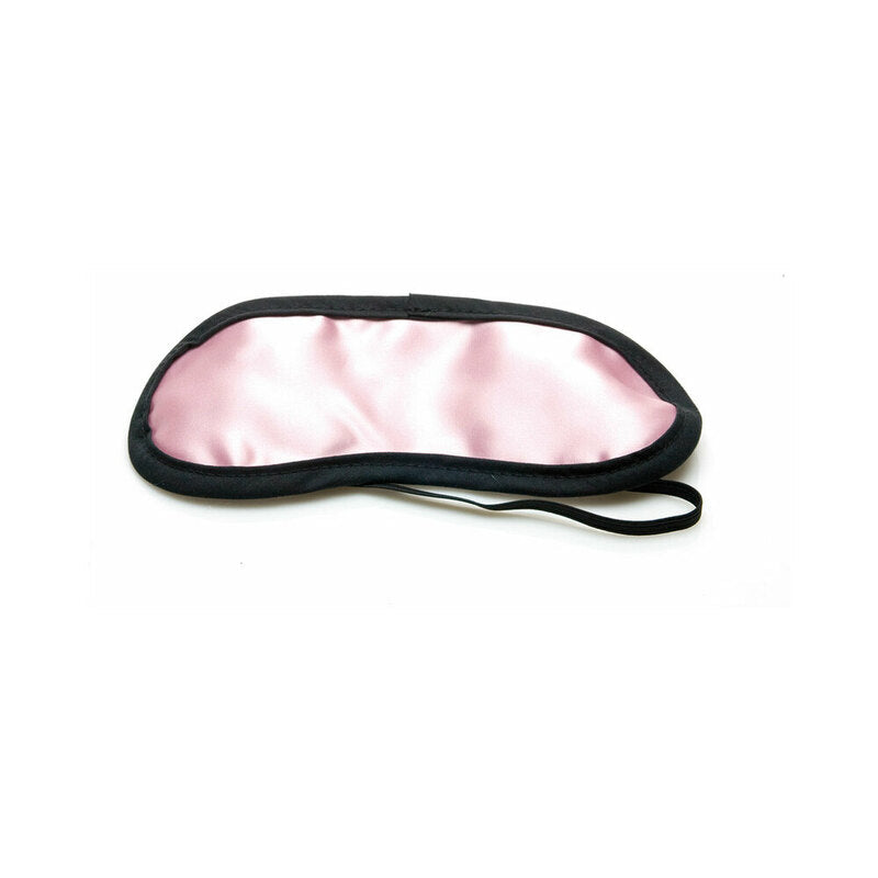 FOXTAILS - SEX KITTEN SATIN EYE MASK PINK WITH BLACK TRIM