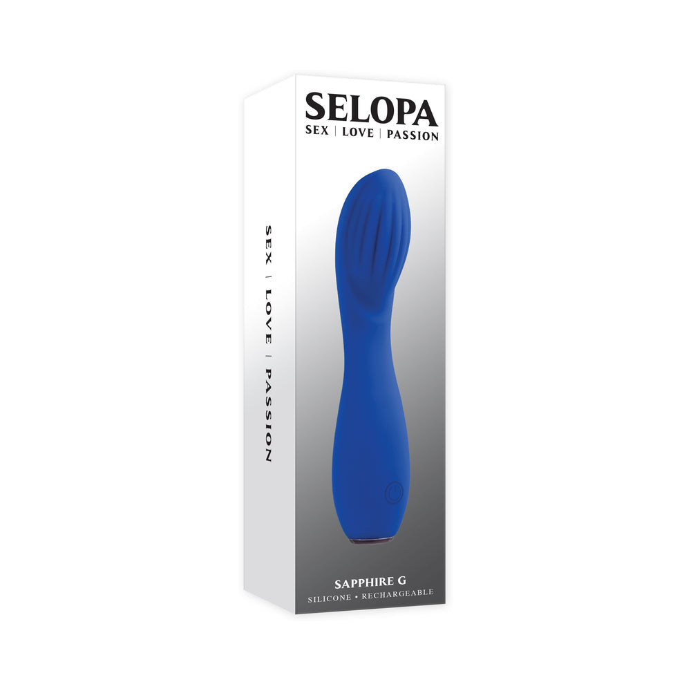 SELOPA - VIBRADOR RECARGABLE DE SILICONA AZUL SAPPHIRE G