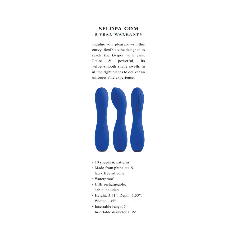 SELOPA - VIBRADOR RECARGABLE DE SILICONA AZUL SAPPHIRE G