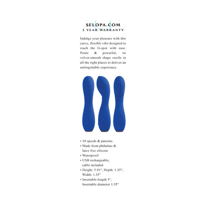 SELOPA - VIBRADOR RECARGABLE DE SILICONA AZUL SAPPHIRE G