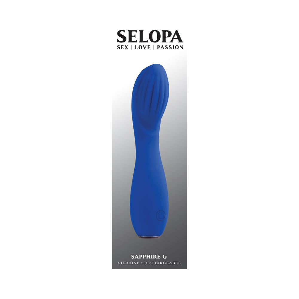 SELOPA - VIBRADOR RECARGABLE DE SILICONA AZUL SAPPHIRE G