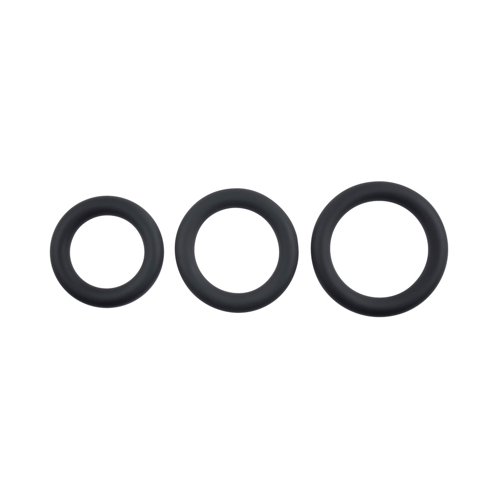 SELOPA 3 RING CIRCUS COCK RING SET SILICONE BLACK