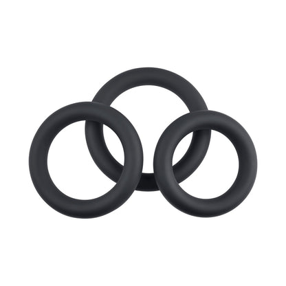 SELOPA - 3 RING CIRCUS COCK RING SET SILICONE BLACK