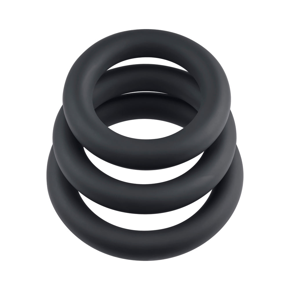 SELOPA - 3 RING CIRCUS COCK RING SET SILICONE BLACK