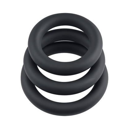 SELOPA - 3 RING CIRCUS COCK RING SET SILICONE BLACK
