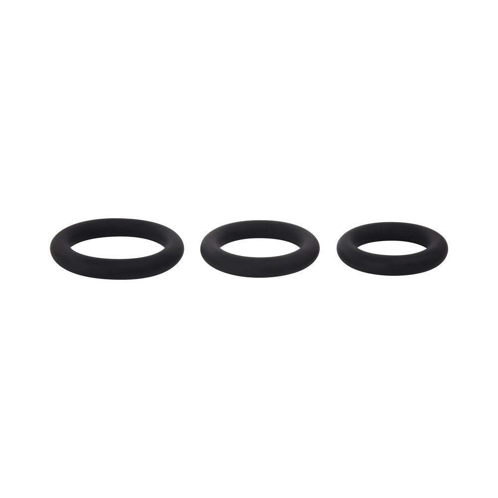 SELOPA - 3 RING CIRCUS COCK RING SET SILICONE BLACK
