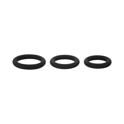 SELOPA - 3 RING CIRCUS COCK RING SET SILICONE BLACK