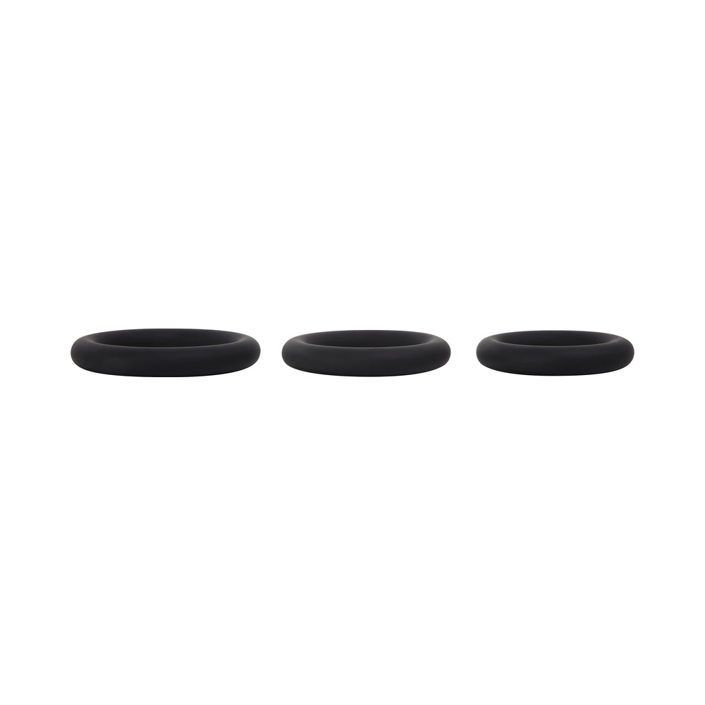 SELOPA - 3 RING CIRCUS COCK RING SET SILICONE BLACK