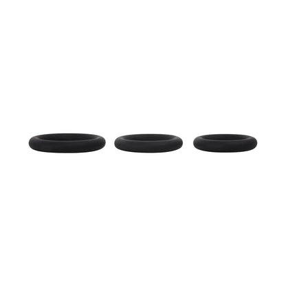 SELOPA - 3 RING CIRCUS COCK RING SET SILICONE BLACK