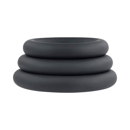 SELOPA - 3 RING CIRCUS COCK RING SET SILICONE BLACK