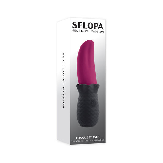 SELOPA - TONGUE TEASER VIBE RECHARGEABLE SILICONE PINK BLACK