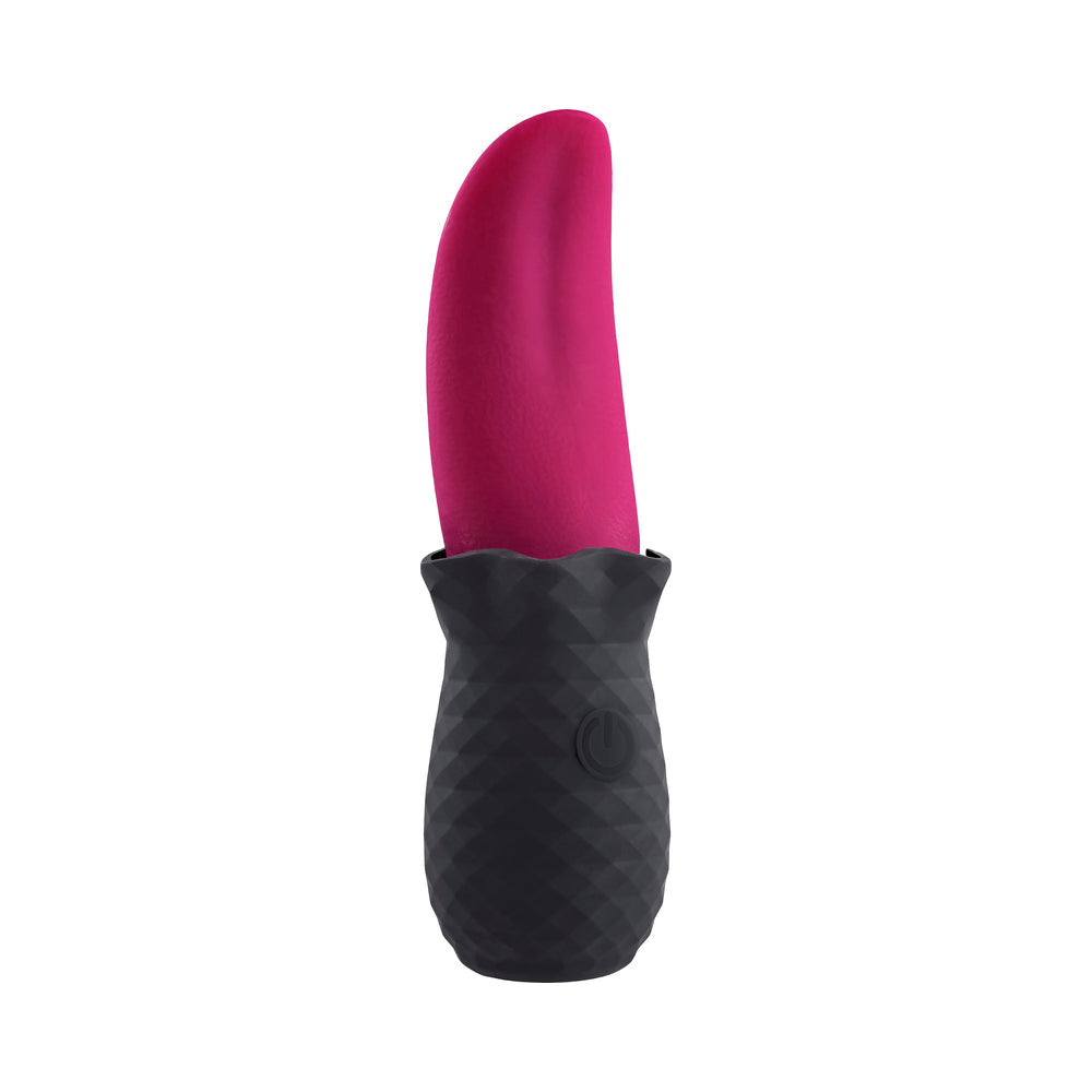 SELOPA - TONGUE TEASER VIBE RECHARGEABLE SILICONE PINK BLACK