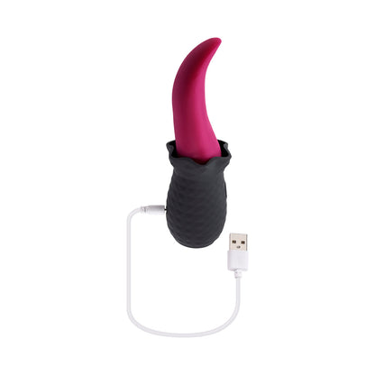 SELOPA - TONGUE TEASER VIBE RECHARGEABLE SILICONE PINK BLACK