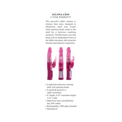 SELOPA - REHARGEABLE BUNNY RECHARGEABLE VIBE PINK