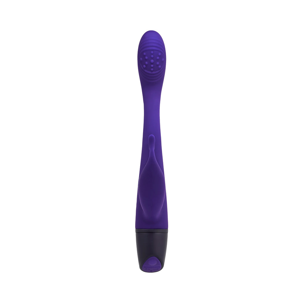 SELOPA PLUM PASSION RECHARGEABLE DUAL STIM SILICONE PURPLE