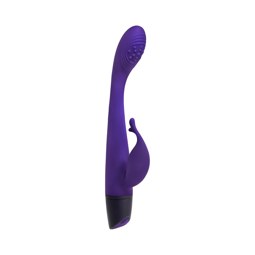 SELOPA PLUM PASSION RECHARGEABLE DUAL STIM SILICONE PURPLE