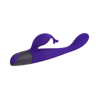 SELOPA PLUM PASSION RECHARGEABLE DUAL STIM SILICONE PURPLE