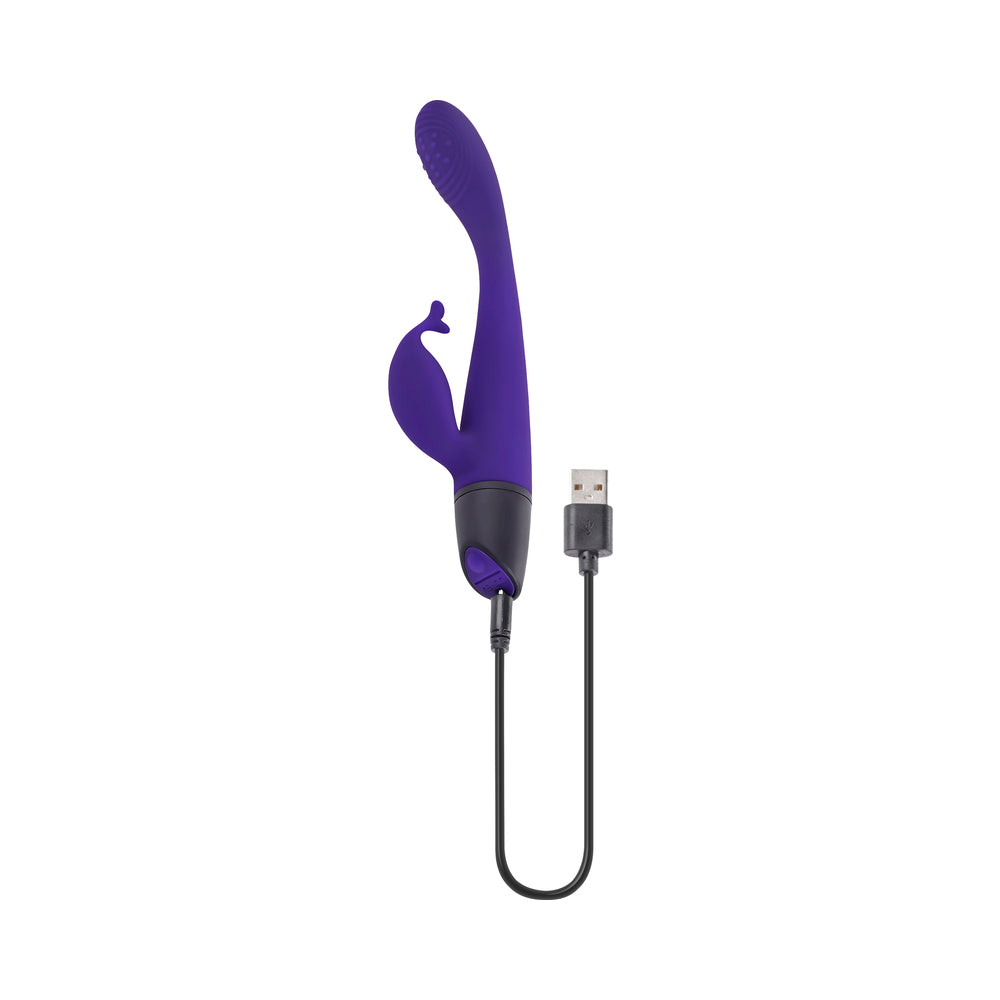 SELOPA PLUM PASSION RECHARGEABLE DUAL STIM SILICONE PURPLE