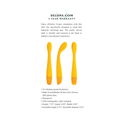 SELOPA LEMON SQUEEZE RECHARGEABLE VIBE SILICONE YELLOW