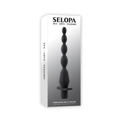 SELOPA - VIBRATING BUTT BEADS RECHARGEABLE ANAL SILICONE BLACK