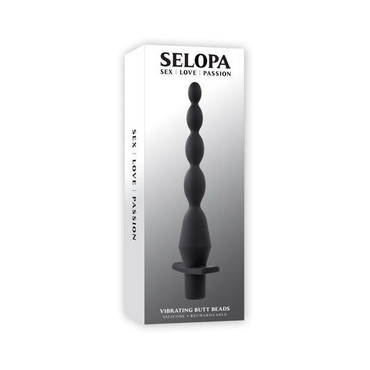SELOPA - VIBRATING BUTT BEADS RECHARGEABLE ANAL SILICONE BLACK