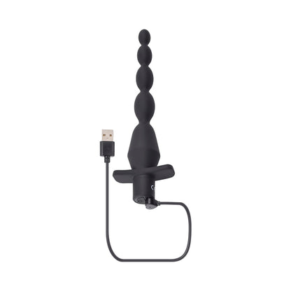 SELOPA - VIBRATING BUTT BEADS RECHARGEABLE ANAL SILICONE BLACK
