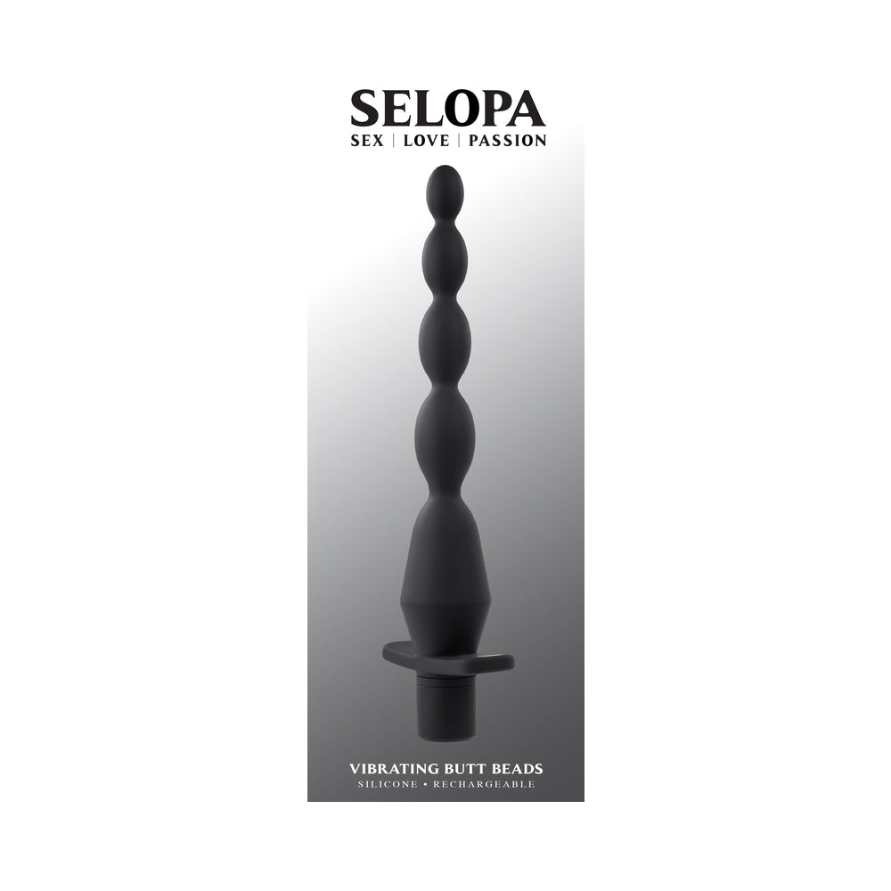 SELOPA - VIBRATING BUTT BEADS RECHARGEABLE ANAL SILICONE BLACK