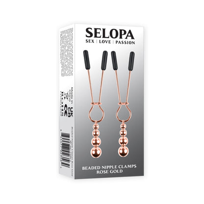 SELOPA BEADED NIPPLE CLAMPS STAINLESS STEEL ROSE GOLD