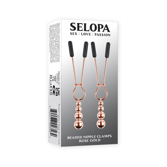 SELOPA BEADED NIPPLE CLAMPS STAINLESS STEEL ROSE GOLD