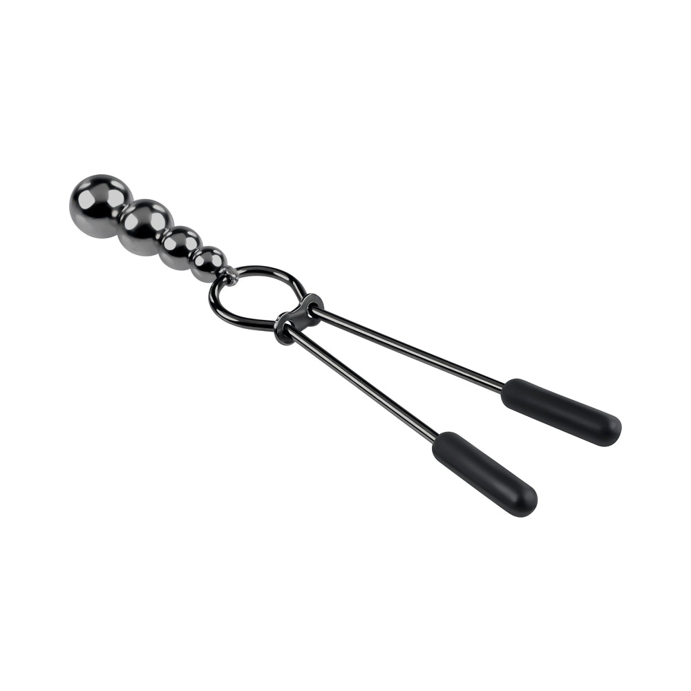 SELOPA - BEADED NIPPLE CLAMPS STAINLESS STEEL BLACK CHROME