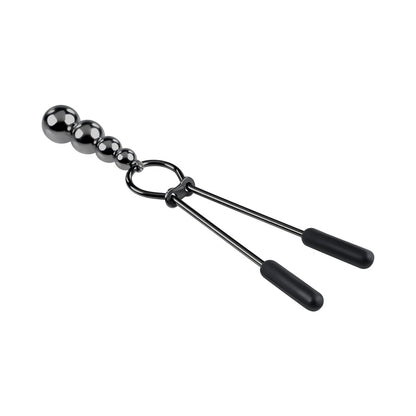 SELOPA - BEADED NIPPLE CLAMPS STAINLESS STEEL BLACK CHROME