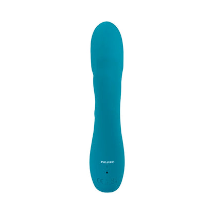 EVOLVED FIERCE FLICKER RECHARGEABLE DUAL STIM VIBE SILICONE TEAL