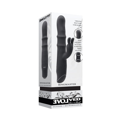 EVOLVED RINGMASTER RECHARGEABLE DUAL STIM VIBE SILICONE BLACK