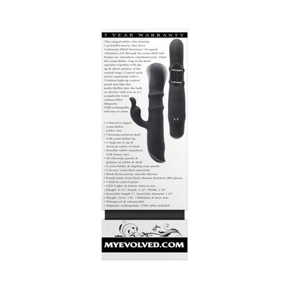 EVOLVED RINGMASTER RECHARGEABLE DUAL STIM VIBE SILICONE BLACK
