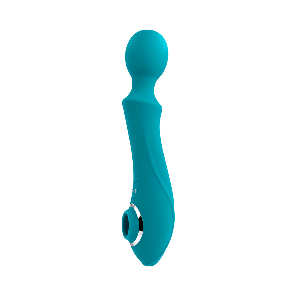 EVOLVED - WANDERFUL SUCKER RECHARGEABLE WAND WITH SUCTION SILICONE TEAL