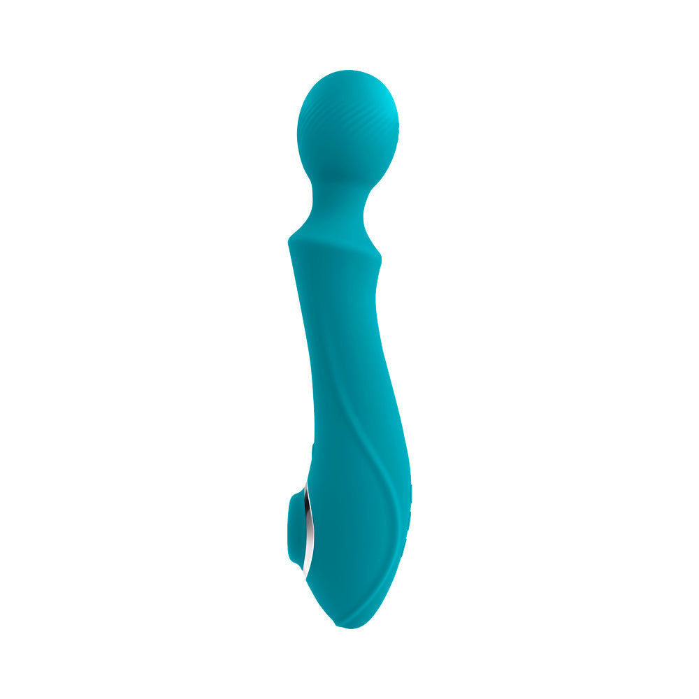 EVOLVED WANDERFUL SUCKER RECHARGEABLE WAND WITH SUCTION SILICONE TEAL