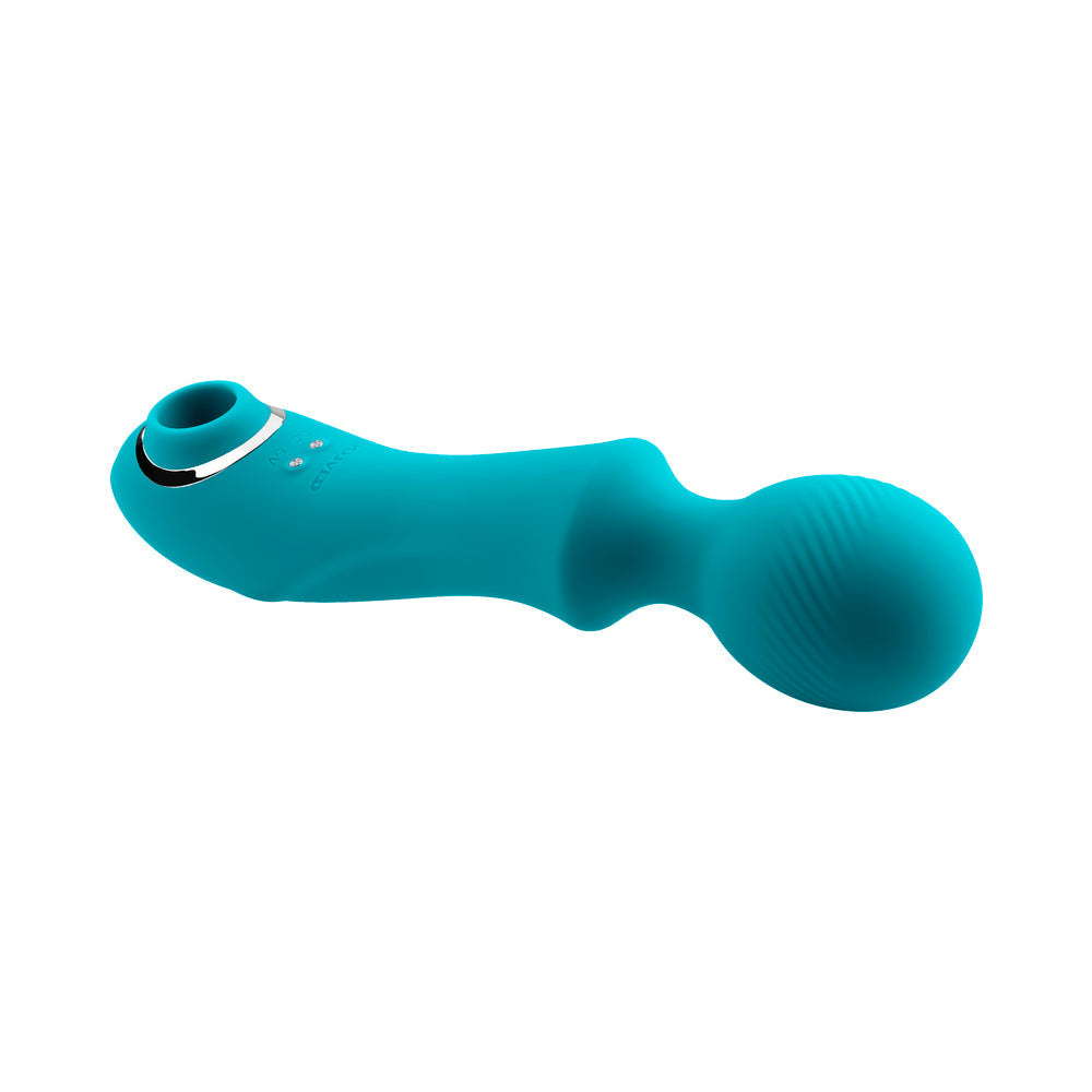 EVOLVED - WANDERFUL SUCKER RECHARGEABLE WAND WITH SUCTION SILICONE TEAL